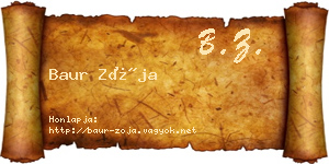 Baur Zója névjegykártya